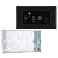 BG Nexus Matt Black Triplex TV/FM/Sat Socket + Return & Tel. NFB68 with 25mm Steel Back Box