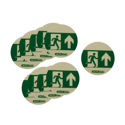 Photoluminescent Self Adhesive Floor Disc Markers (10 pack) by Jalite signs (Safelincs-JSTMG008)