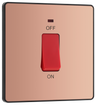 BG Evolve PCDCP74B Polished Copper 45A 2 Pole LED Switch - Black Insert by British General (BG-PCDCP74B-Shopify-SA_1)