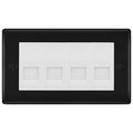 BG Nexus Matt Black 4 Gang IDC Secondary Telephone Socket - White Insert