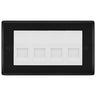 BG Nexus Matt Black 4 Gang IDC Secondary Telephone Socket - White Insert by British General (BG-NFBBTS4W)
