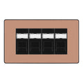 BG Evolve Polished Copper 4 Gang RJ45 Cat6 Data Socket Outlet Black Inserts
