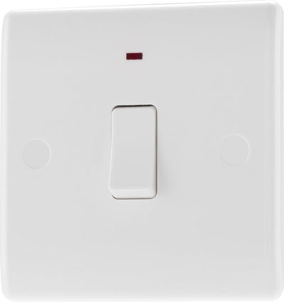 BG 831 Moulded Round Edge | White | 1 Gang 20A 2 Pole Neon Switch by British General (BG-831)