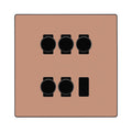 BG Evolve Polished Copper 5 Gang Trailing Edge LED Dimmer Light Switch 2 Way Custom Switch