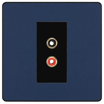 BG Evolve Matt Blue Euro Module RCA X 2 Outlet PCDDBRCA2B by British General (BG-PCDDBRCA2B)