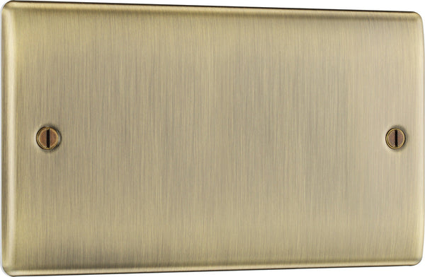 BG NAB95 Nexus Metal | Antique Brass | 2 Gang Single Blank Plate