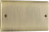 BG NAB95 Nexus Metal | Antique Brass | 2 Gang Single Blank Plate by British General (BG-NAB95)