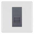 BG White Moulded Single IDC Secondary Telephone Socket - Grey Insert