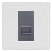 BG White Moulded Single IDC Secondary Telephone Socket - Grey Insert by British General (BG-NWMBTS1G)