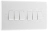 BG 846 Moulded Round Edge | White | 6 Gang 10AX 2 Way Plate Switch by British General (BG-846)