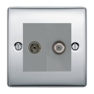 BG Nexus Metal Polished Chrome TV & Satellite Socket NPC65G by BG Nexus (BG-NPC65G)