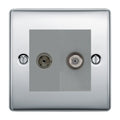 BG Nexus Metal Polished Chrome TV & Satellite Socket NPC65G