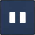 BG RPCDDB2B Evolve Grid Matt Blue 2 Module Square Front Plate - Black Trim