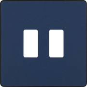 BG RPCDDB2B Evolve Grid Matt Blue 2 Module Square Front Plate - Black Trim by British General (BG-RPCDDB2B-Shopify-SA_1)