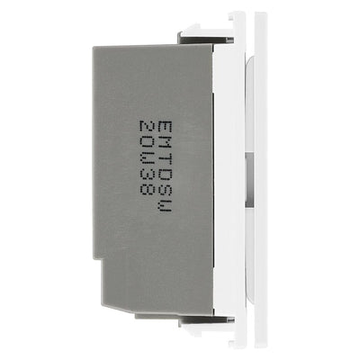 BG Brushed Steel Single Secondary Touch Dimmer Switch White Insert NBSTDS1W