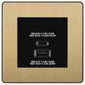 BG Evolve Satin Brass 45W USB Wall Socket Euro Module USB-A & C - Black Insert