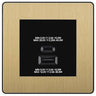 BG Evolve Satin Brass 45W USB Wall Socket Euro Module USB-A & C - Black Insert by British General (BG-PCDSBEMS2B+EMUSBAC45B)