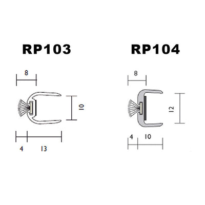 Other Door Hardware: Raven RP103 / 104 - Glass Door Weather Seal 10mm thick glass by Astroflame (Astro-ADRP103)