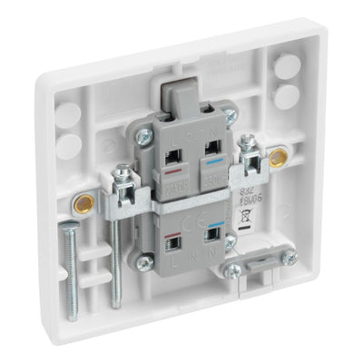 BG Nexus 20A 2 Pole Flex Outlet Switch White & 32mm Pattress Back Box
