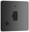 BG PCDBC54B Black Chrome Evolve 13A Flex Outlet Neon Unswitched Fused Spur Unit - Black Insert by British General (BG-PCDBC54B-Shopify-SA_1)