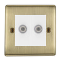 BG Nexus Metal Antique Brass Double Satellite Socket NAB642W