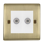 BG Nexus Metal Antique Brass Double Satellite Socket NAB642W by British General (BG-NAB642W)