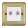 BG Nexus Metal Antique Brass Double Satellite Socket NAB642W by British General (BG-NAB642W)