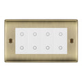 BG Nexus Antique Brass Quad Master Touch Dimmer Switch - White Insert