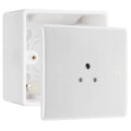 BG Electrical 2A Unswitched Round Pin Socket White & 50mm Pattress Back Box