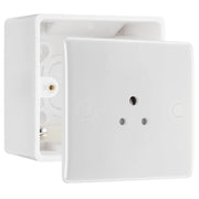 BG Electrical 2A Unswitched Round Pin Socket White & 50mm Pattress Back Box by British General (BG-828+877)