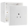 BG Electrical 2A Unswitched Round Pin Socket White & 50mm Pattress Back Box by British General (BG-828+877)
