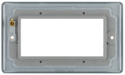 BG MC5EMR4 Metal Clad | 4 Module Rectangular Euro Module Front Plate by British General (BG-MC5EMR4)