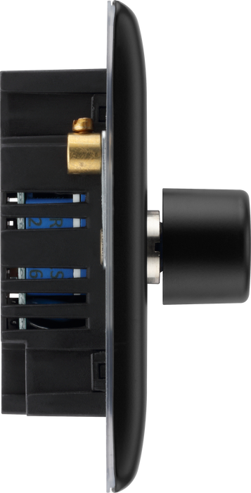 BG NFB82 Nexus Metal Matt Black 2 Gang 200W 2 Way Push On-Off Intelligent LED Dimmer Switch