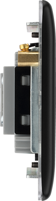 BG NFB55 Nexus Metal Matt Black 13A Flex Outlet Unswitched Fused Spur Unit
