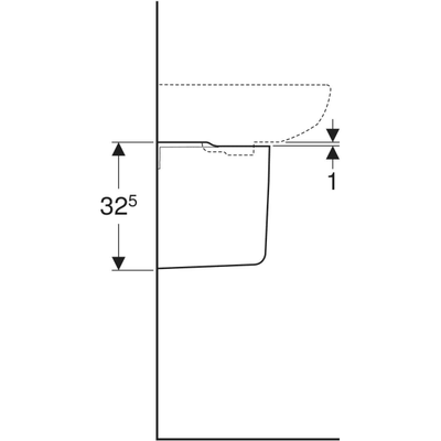 Geberit Selnova Semi Pedestal 325mm - 501.455.00.6 by Geberit (Geberit-501.455.00.6)