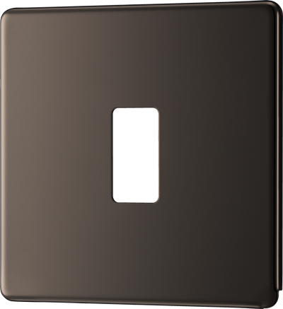 BG Electrical RFBN1 Nexus Grid Black Nickel Screwless Front Plate 1 Module