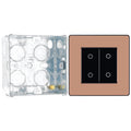 BG Evolve Polished Copper Double Master Touch Dimmer Switch PCDCPTDM2B with 35mm Steel Back Box