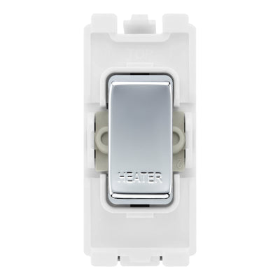 BG RRHTPC Polished Chrome 20 Amp DP Appliance Grid Switch Labelled Heater by British General (BG-RRHTPC+RPC30)