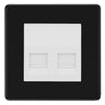 BG Screwless Matt Black Double IDC Secondary Telephone Socket - White Insert by British General (BG-FFBBTS2W)