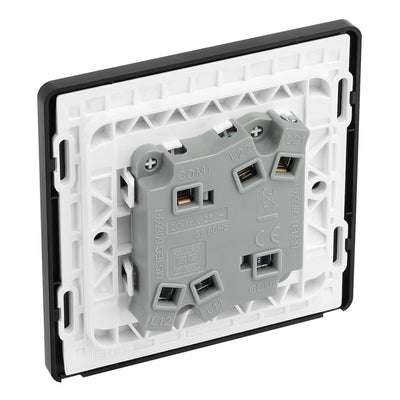 BG Evolve Satin Brass 2G Wide Rocker Light Switch PCDSB42WB with 35mm Steel Back Box