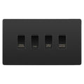 BG Evolve Black Chrome Custom Appliance Grid Switch 4 Gang Screwless