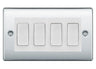 BG Nexus Polished Chrome 4 Gang Intermediate Light Switch Custom Grid - White Insert by British General (BG-Nexus-PC-4G-Combo-4x INT-WH)