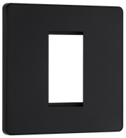 BG Evolve PCDMBEMS1B Matt Black 1 Euro Module Front Plate-Black Insert by British General (BG-PCDMBEMS1B-Shopify-SA_1)