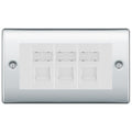 BG Nexus Polished Chrome 3 Gang RJ45 Cat6 Data Socket Outlet White Inserts