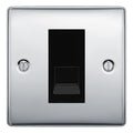 BG Nexus Polished Chrome Single IDC Secondary Telephone Socket - Black Insert