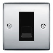 BG Nexus Polished Chrome Single IDC Secondary Telephone Socket - Black Insert by British General (BG-NPCBTS1B)