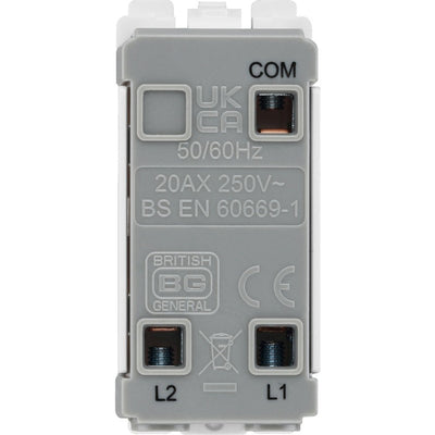 BG R12 Nexus Grid White 20A 20AX 2 Way 1 Pole Switch Module by British General (BG-R12)