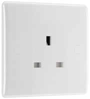 BG 823 Moulded Round Edge | White | 1 Gang 13A Unswitched Socket by British General (BG-823)