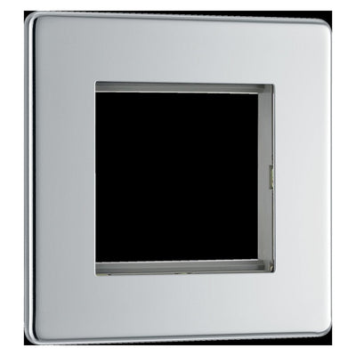 BG Polished Chrome 45W USB Wall Socket Euro Module USB-A & C - Black Insert