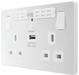 PCDCL22UWRW Side - This Evolve pearlescent white 13A double power socket with integrated Wi-Fi Extender from British General will eliminate dead spots and expand your Wi-Fi coverage.